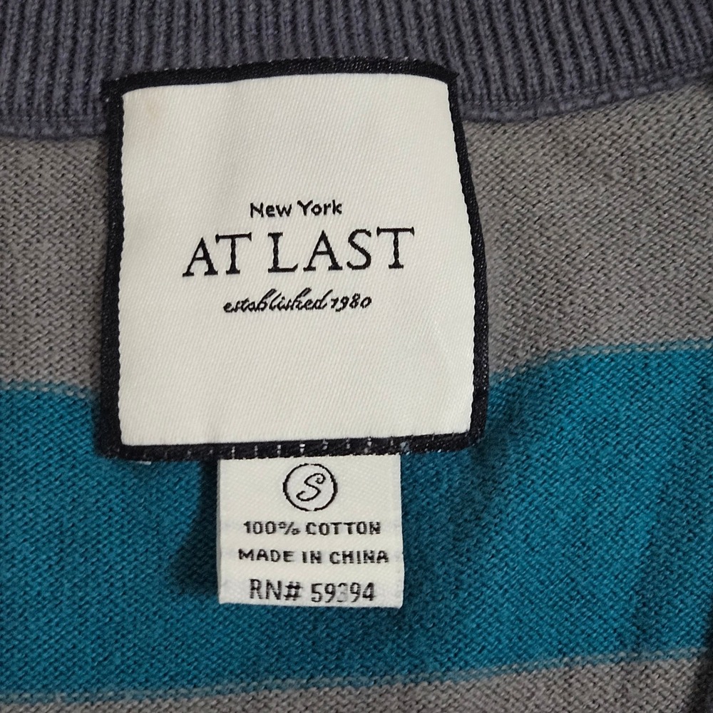 At Last New York Striped Sleeveless Sweater Vest Academic Quiet Luxury S - Picture 4 of 6